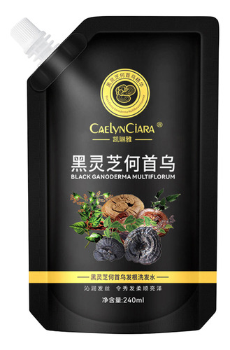 Champú Black Ganoderma Reynoutria Multiflora Para Reducir La