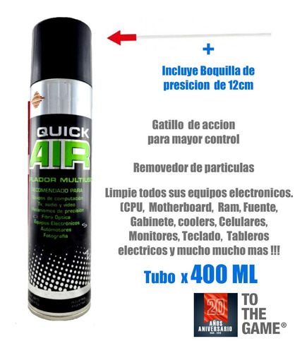 Imagen 3 de 6 de Aire Comprimido Aerosol 400ml