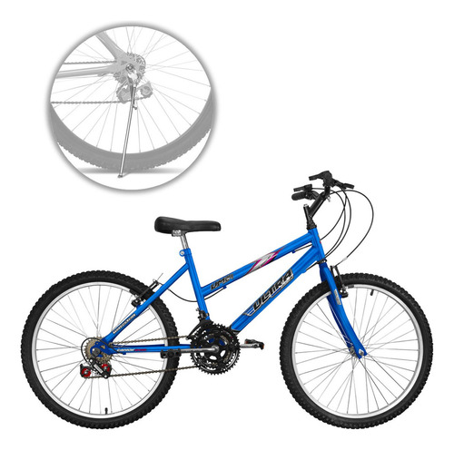 Bicicleta Bike Com Aro 24 Feminina Chrome Line 18 Marchas Cor Azul
