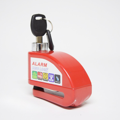 Candado Alarma De Disco De Freno De Moto Color Rojo