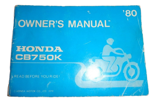 Honda Cb 750 K 1980 Manual De Propietario (Usado)