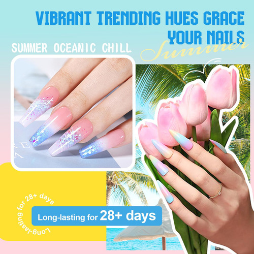 Kit De 60 Esmaltes De Uñas En Gel 55 Colores Con Capa Base M