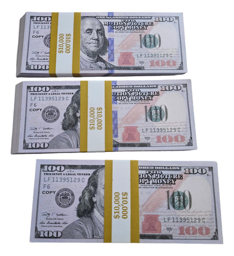 100 Billetes Didactico Utileria 100 Dolares P Lanza Billetes