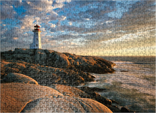 Puesta De Sol En Peggys Cove Nova Scotia Canada - Rompecabez