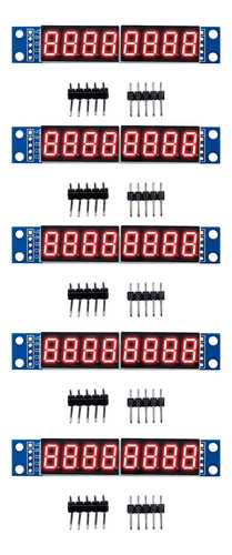 Tecneu 5 Piezas De Módulos Display 7 Segmentos 8 Digitos Rojo Max7219