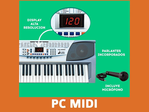Teclado musical Meike MK-2083 54 teclas blanco 9V