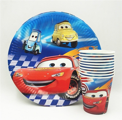 Dúo Vasos Y Platos Desechables Cars, Mickey, Paw Patrol.