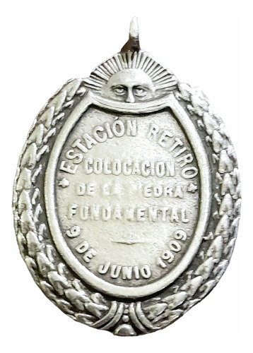 Medalla Estacion Retiro 1909 Ferrocarril Central Argentino (Usado)