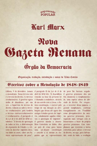 Nova Gazeta Renana  2 Volumes, De Marx, Karl / Engels, Friedrich. Editora Expressão Popular, Capa Mole Em Português