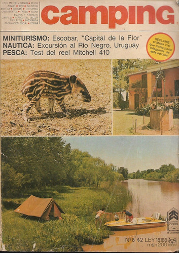 Revista Camping 8 Mar 1970 Escobar Nautica Pesca Escopeta