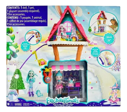 Muñeca Enchantimals Hoppin Chalet De Esqui Snow Valley