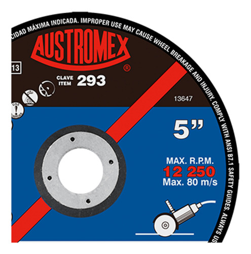Disco Corte Austromex 293 Para Acero Inoxidable 5'' Maxicut