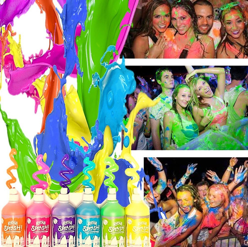 Pintura Fluo Splash Color Uv Cotillón Fiesta Upd! X10u