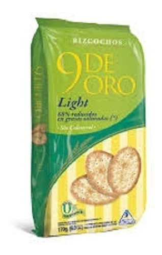 Bizcochos 9 De Oro Light 170 Grs X 2 Unidades