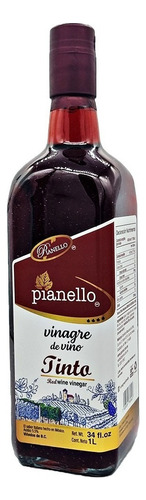 Vinagre Vino Tinto 1 Lt Gourmet Pianello Carnes Salsas