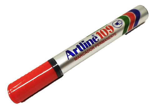 Marcador Permanente Artline 109 Rojo 5mm Cincel 12pzs