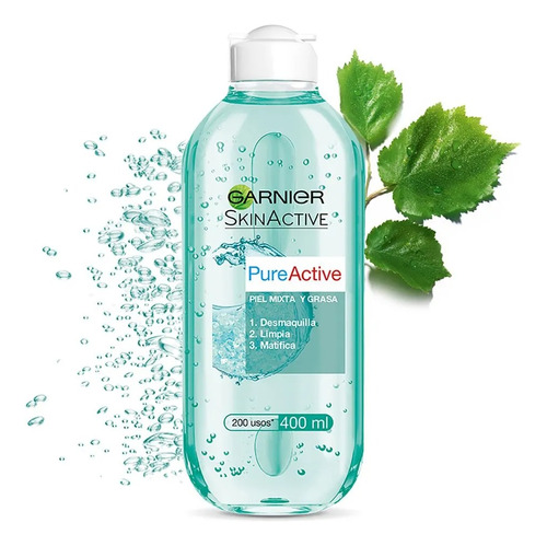 Garnier Pure Active Agua Micelar Todo En 1 Envase X 400 Ml