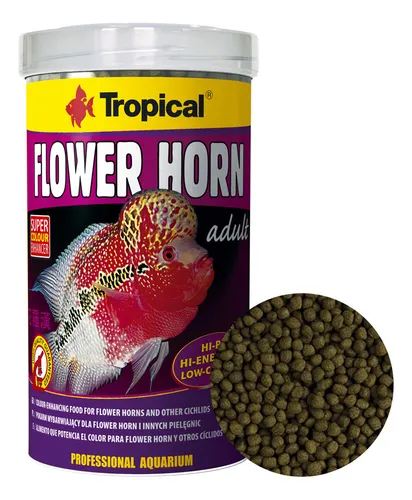 Ra o Tropical Flower Horn Adult Pellet Para Peixes 380g
