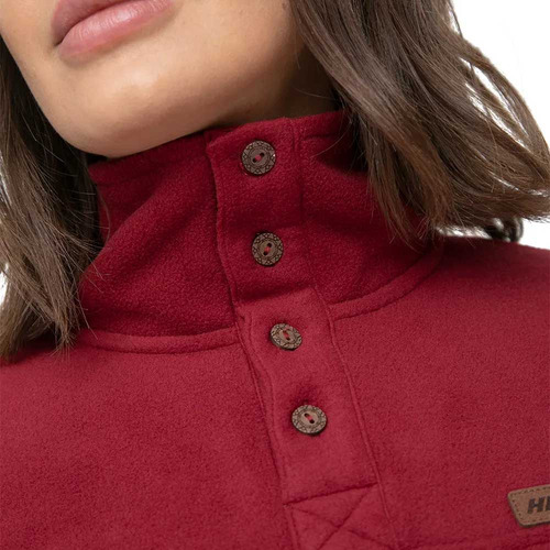 Polerón Polar Mujer Hi-tec Microfleece Half Buttons Rojo