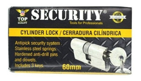 Cilindro Security 60mm Tipo Pera