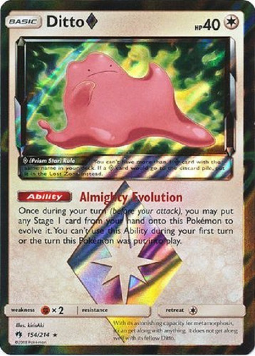 Ditto Prism Star 154/214 Holo Raro Pokemon Tcg