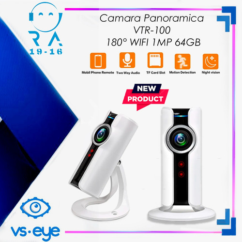 Camara Panoramica Vtr-100 180° Wifi 1mp 64gb