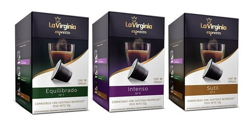 Combo 20 Capsulas Cafe La Virginia Compatibles Nespresso