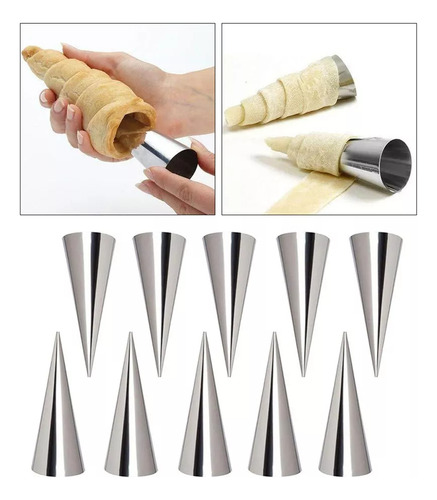 Moldes Para Conos De Pastelería, Molde Para Crema, 10 Piezas