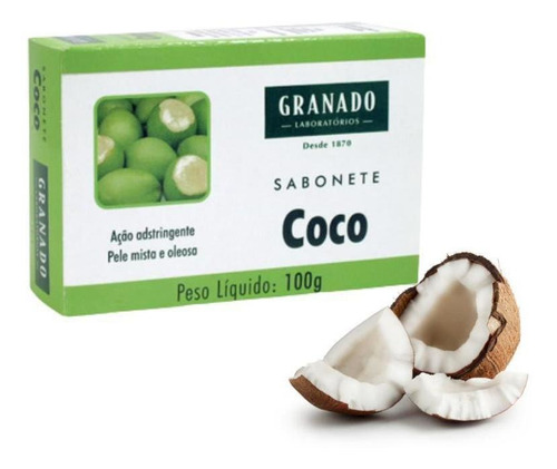 Imagem 2 de 3 de Sabonete Granado Barra Coco Pele Limpa Sem Oleosidade Com 4
