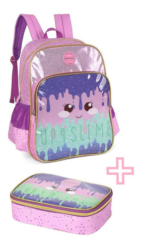 Kit Mochila + Estojo Escolar Infantil Slime Up4you Is35521up