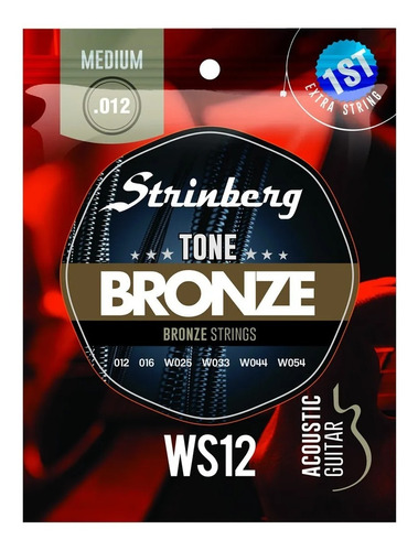 Imagem 1 de 4 de Encordoamento Violão 012 Strinberg Ws12 Aço Bronze 