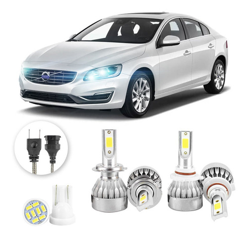Kit Lampadas Led Volvo S60 2010 A 2013 H7 Hb3 20000lm
