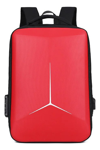 Mochila Para Notebook Antirrobo Usb Impermeable 25l Color Rojo4 Diseño De La Tela Liso