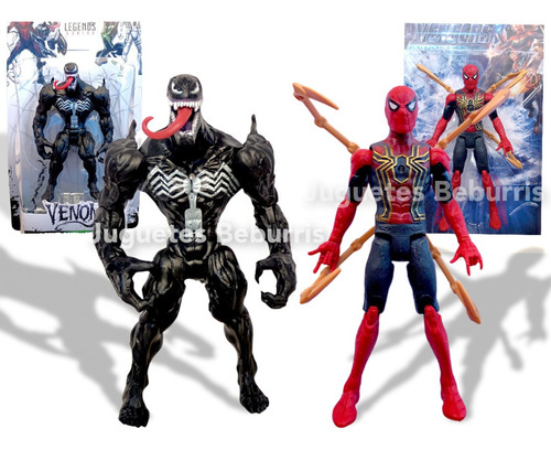 Combo De Muñecos Spiderman Ironspider Y Venom Legends Series