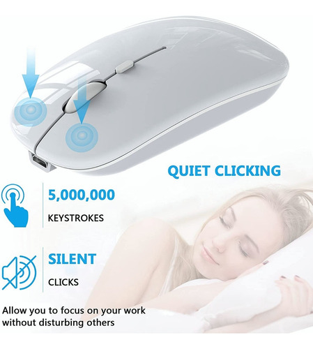 Mouse Inalámbrico Ratón Inalámbrico2.4g Recargable Bluetooth