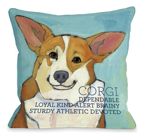 Una Almohada Bella Casa Corgi 2, 18 Por 18 Pulgadas