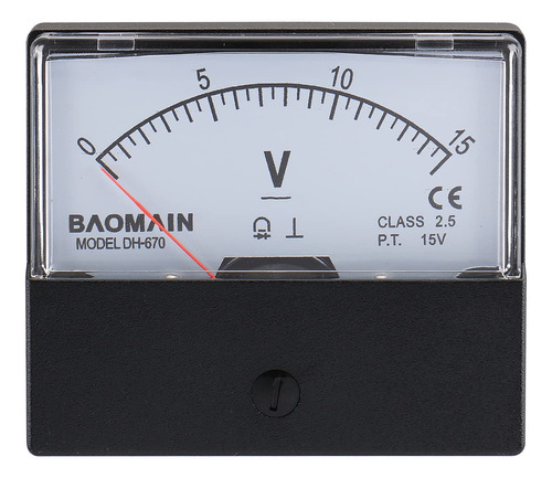 Baomain Voltmetro Dh-670 Rectngulo Clase 2.0 Dc 0-15v Panel