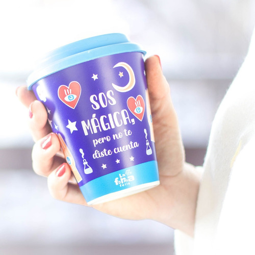 Vaso Mug Plástico Térmico Café Tapa Silicona Sos Mágica