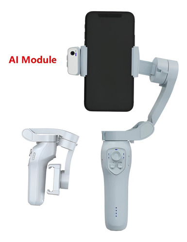 Estabilizador Gimbal 3 ejes L7c Pro Plus con AI de seguimiento facial Luz y tripode color gris