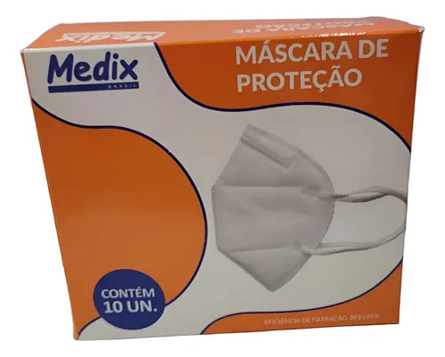Mascara De Proteção Tipo Kn95 Medix Caixa C/ 10 Uni Branca
