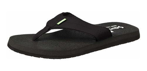 Sanuk Chanclas De Posavasos Para Hombre, Color Negro, Talla