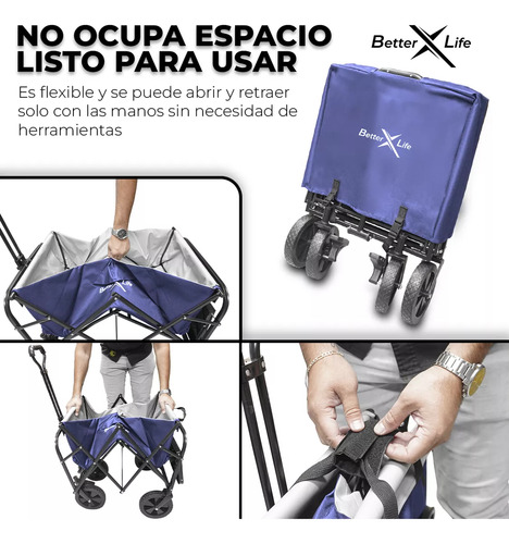 Coche De Playa Para Acampar Al Aire Libre Con Asa Ajustable
