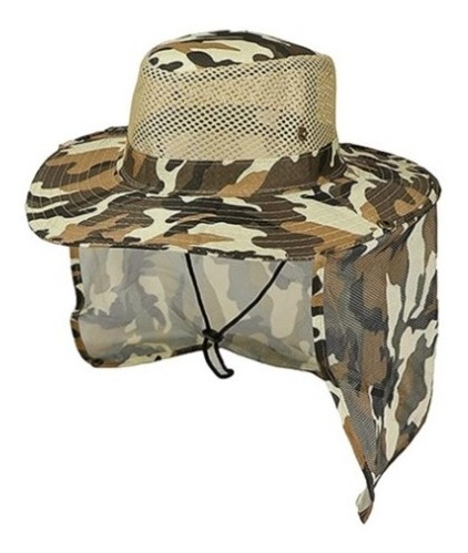 Gorro Australiano Con Cubre Nuca Mosquitero Camuflado