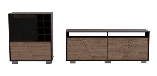 Rack Tv70 + Bar Fraktal - Habano / Miel