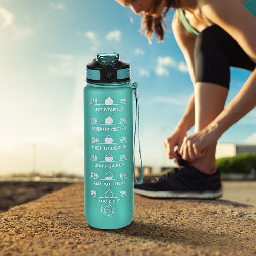 Botella De Agua Motivacional Con Marcador, 32 Oz, Exprimiend