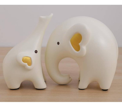 Decoración Escritorio Mujer, Par Estatuas Elefantes Moderna