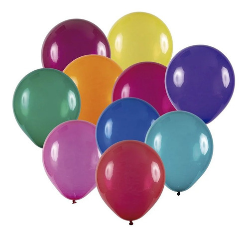 Balão De Festa Redondo Cristal - Sortido - 9 23cm - 25 Un