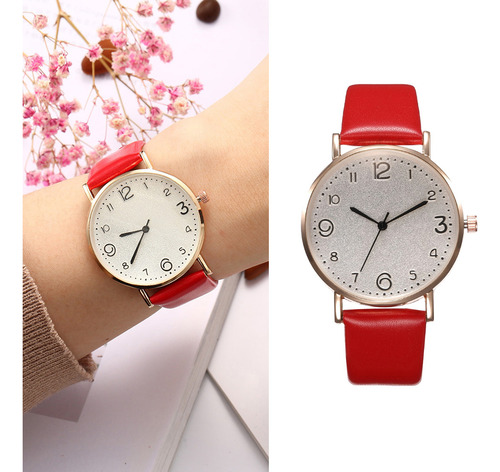 Reloj Casual Para Mujer Con Correa De Cuero Y Caja De Aleaci