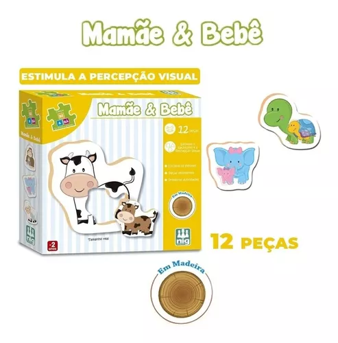 Jogo Educativo Mamãe E Bebê Quebra Cabeça Infantil Be A Bá Nig