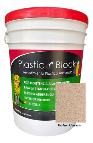 Revestimientos Texturado Plastic Block 30kg Rodillo Cocoa